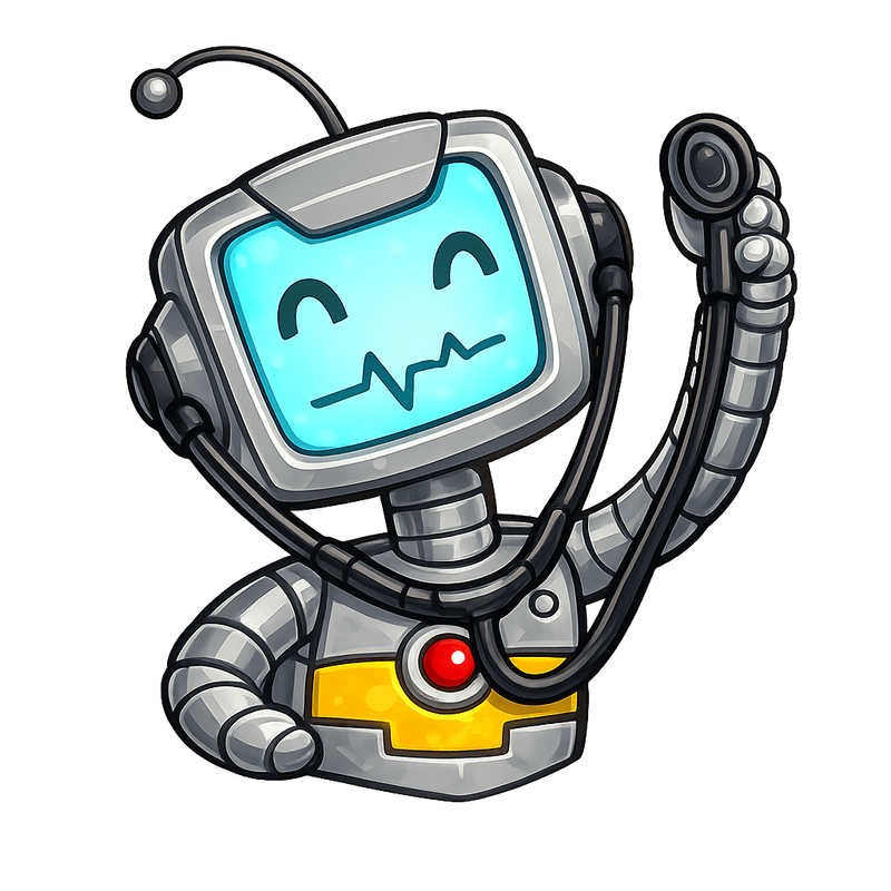 MyLTCApps AI assistant with a stethoscope — AI built for healthcare operations